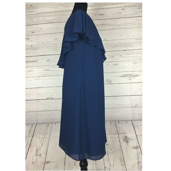 CECE Women's Tunic Dress One Shoulder Navy Blue Size: 8 - Picture 8 of 8